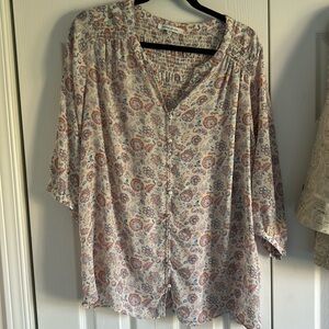 Rose & Olive smocked blouse pink overall colour